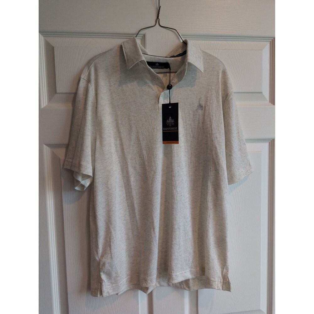RAINFOREST Performance Stretch Dockside Short Sleeve Polo Shirt M White NWT NEW